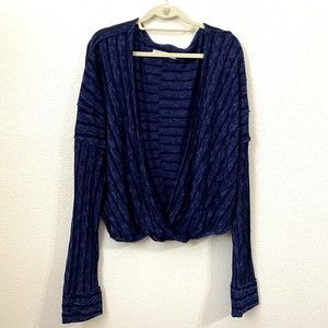 Free People We the Free Pullover Sweater Size L Striped Blue